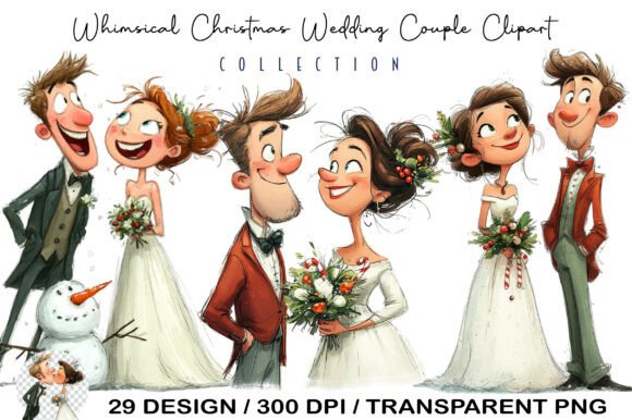 A Fairytale in Pixels: Whimsical Christmas Wedding Couple
