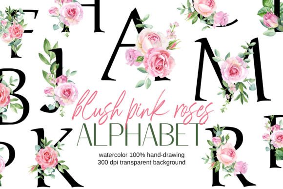 Blush Pink Floral Wedding Alphabet: A Designer's Delight