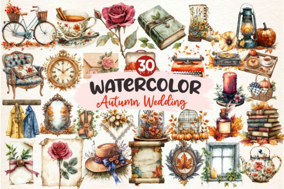 Bring the Season to Life with Autumn Wedding Clipart