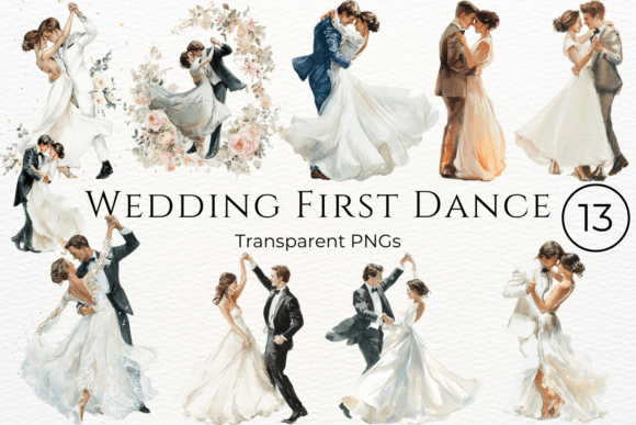 Capturing the Magic: Wedding First Dance Watercolor Clipart