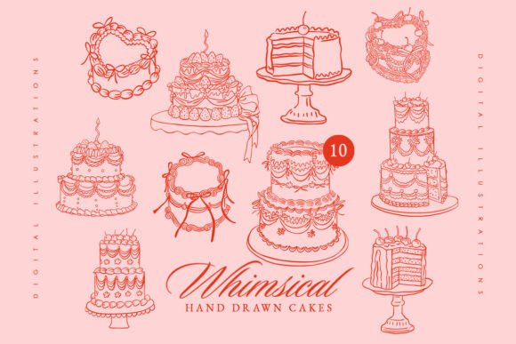 Coquette Wedding Birthday Cake Bundle: A Sweet Design Asset