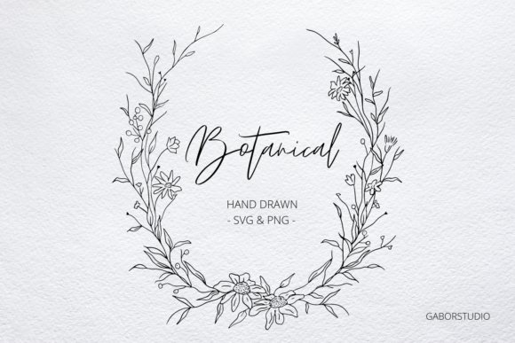 Elegant Botanical Wreath for Wedding Stationery & Branding
