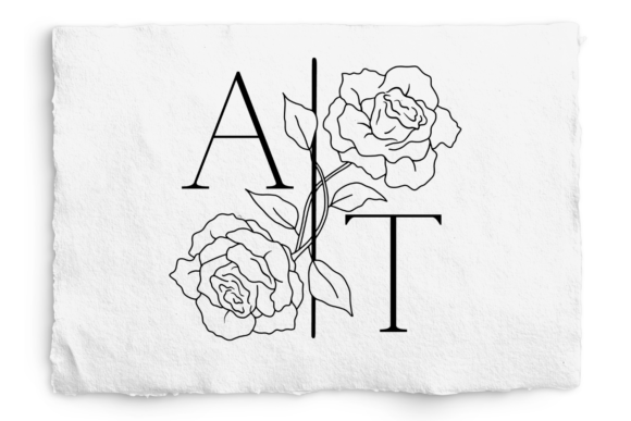 Elegant Rose Monogram Frames for Wedding and Brand Design