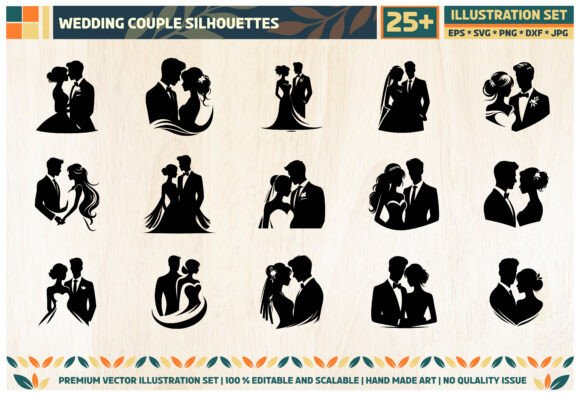 Elegant Wedding Silhouettes for Timeless Crafting Projects