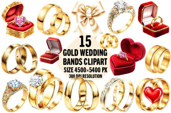 Elevate Your Projects with Luxury Gold Wedding Band PNGs