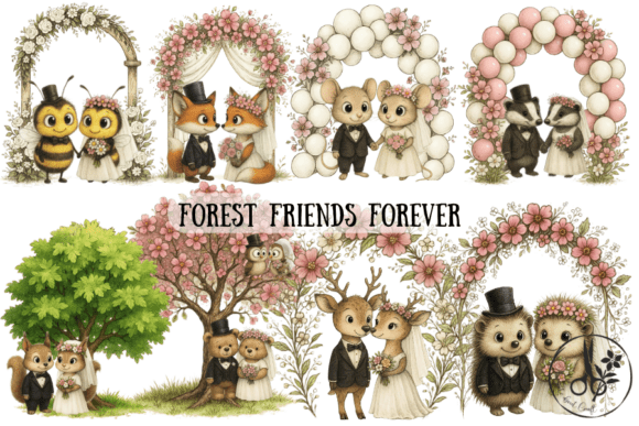 Enchant Your Rustic Wedding with Forest Friends Forever Clipart