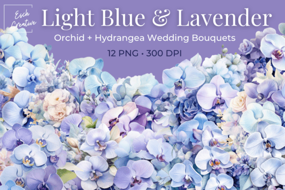 Light Blue & Lavender Wedding Bouquets: A Dreamy Palette for Your Designs