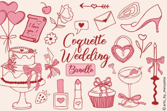 The Coquette Wedding Romantic Bundle Art Set: Your Design Secret Weapon