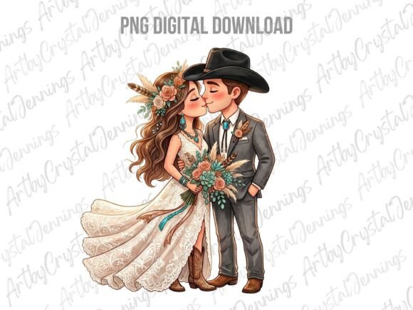 Unleash Your Creative Vision: The Versatile Boho Western Cowboy Wedding PNG