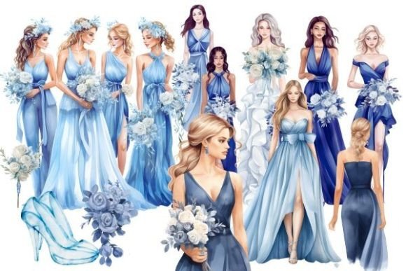 Watercolor Blue Wedding Collection: A Dreamy Palette for Designers