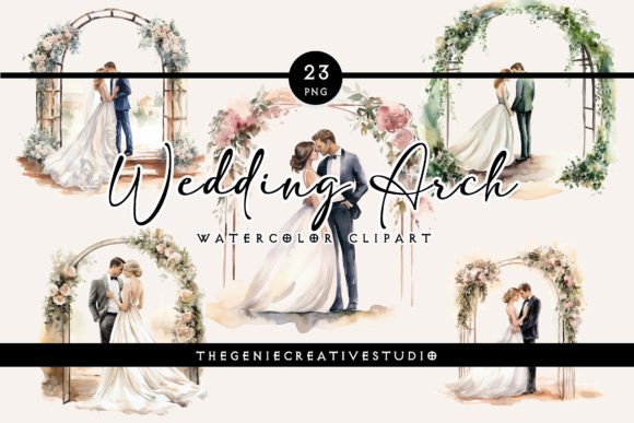 Watercolor Wedding Arch Clipart: Your Design Toolkit