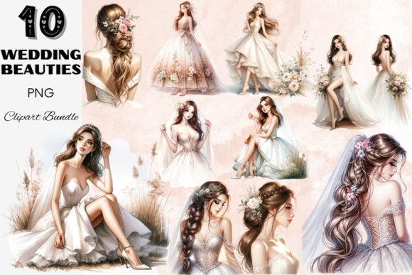 Wedding Dress Beauties Clipart: Elegant Designs for Your Projects