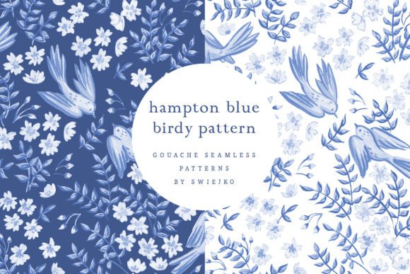 Wedding Pattern, Hampton Blue, Seamless Elegance