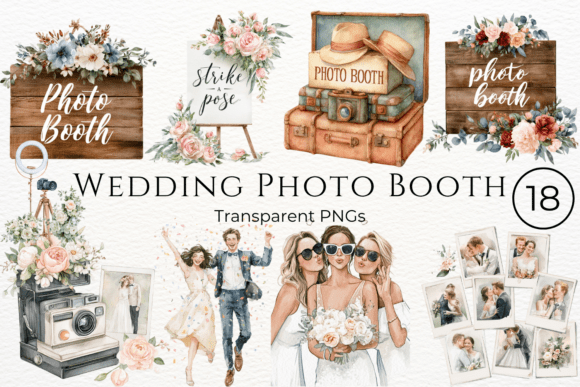 Whimsical Watercolor Clipart for Memorable Wedding Designs