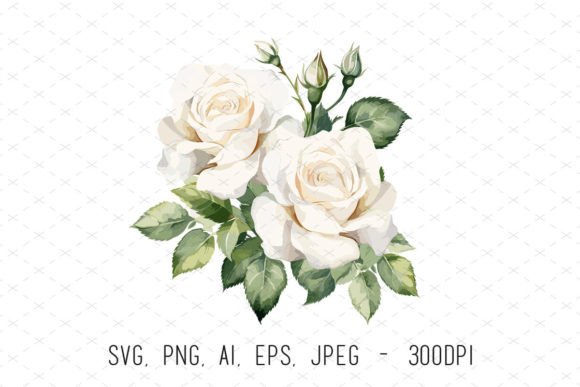 White Wedding Roses Sublimation Clipart: A Designer's Guide to Elegant Floral Assets